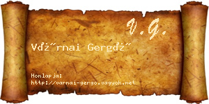 Várnai Gergő névjegykártya